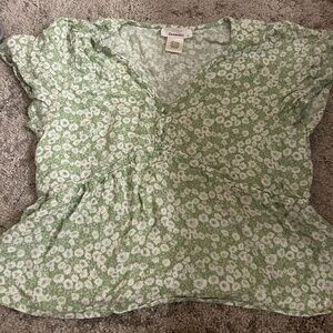 Green Floral Sumner Top Size Small
